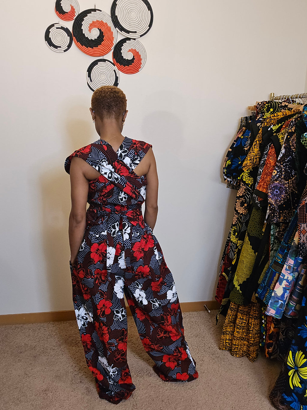 The Timam Wrap-Overlay Wide-Leg Jumpsuit