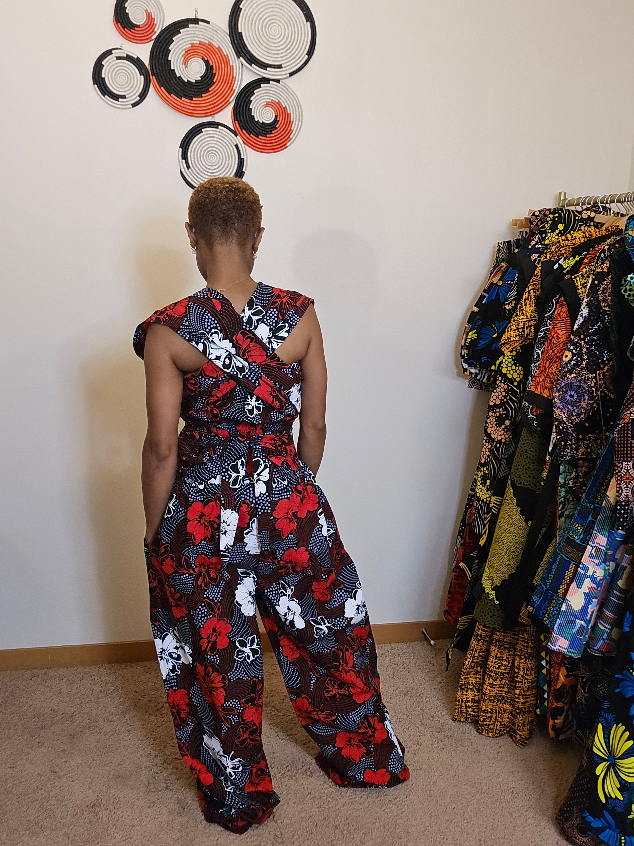 The Timam Wrap-Overlay Wide-Leg Jumpsuit