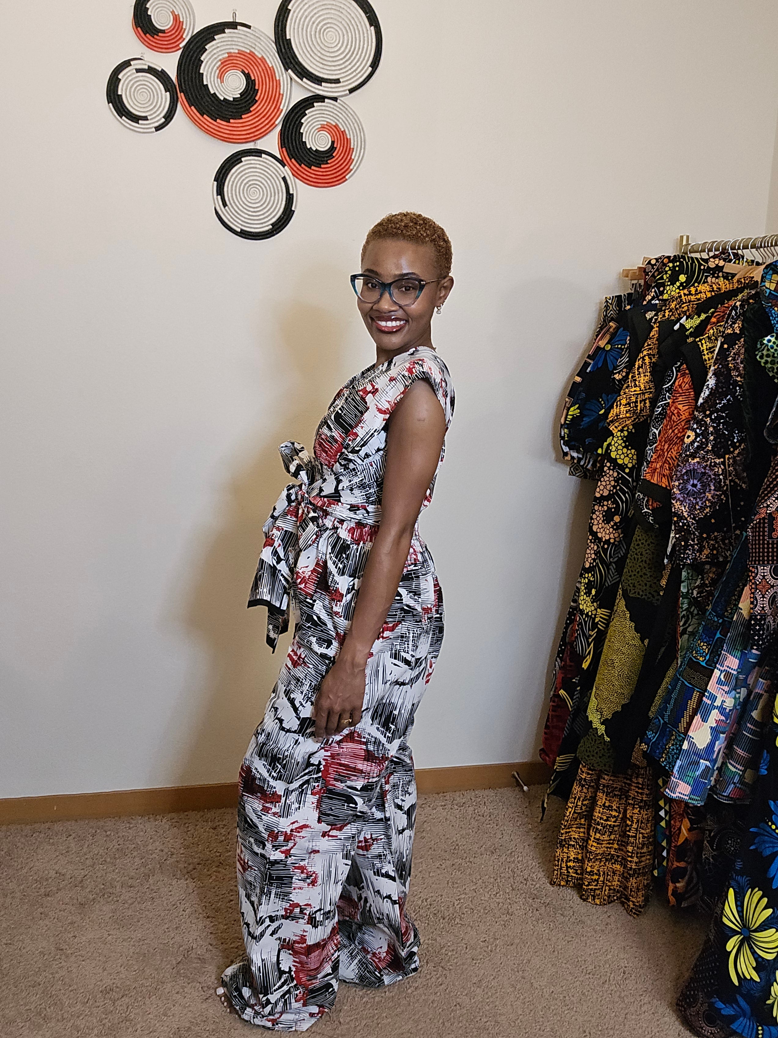 The Timam Wrap-Overlay Wide-Leg Jumpsuit