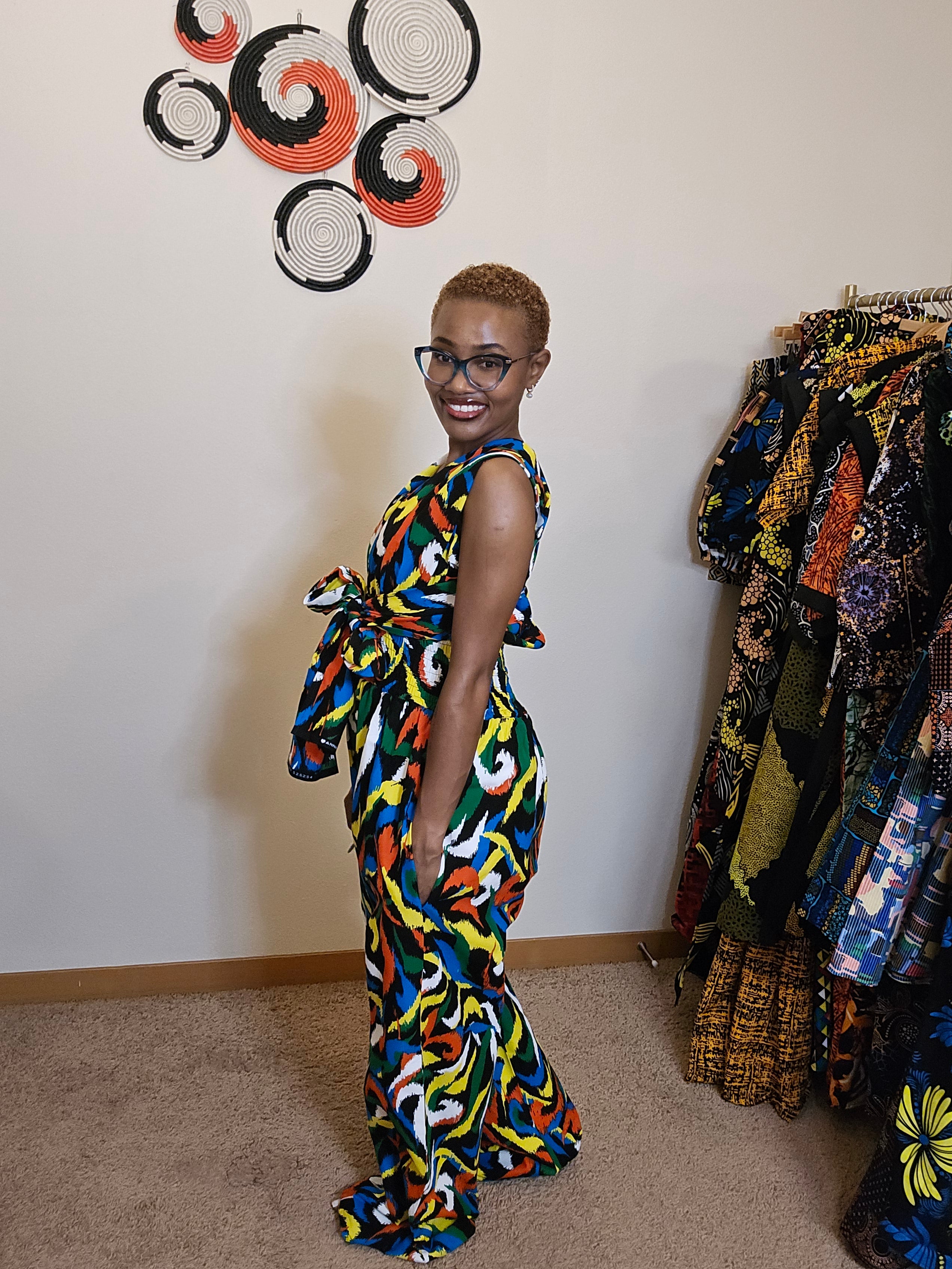 The Timam Wrap-Overlay Wide-Leg Jumpsuit