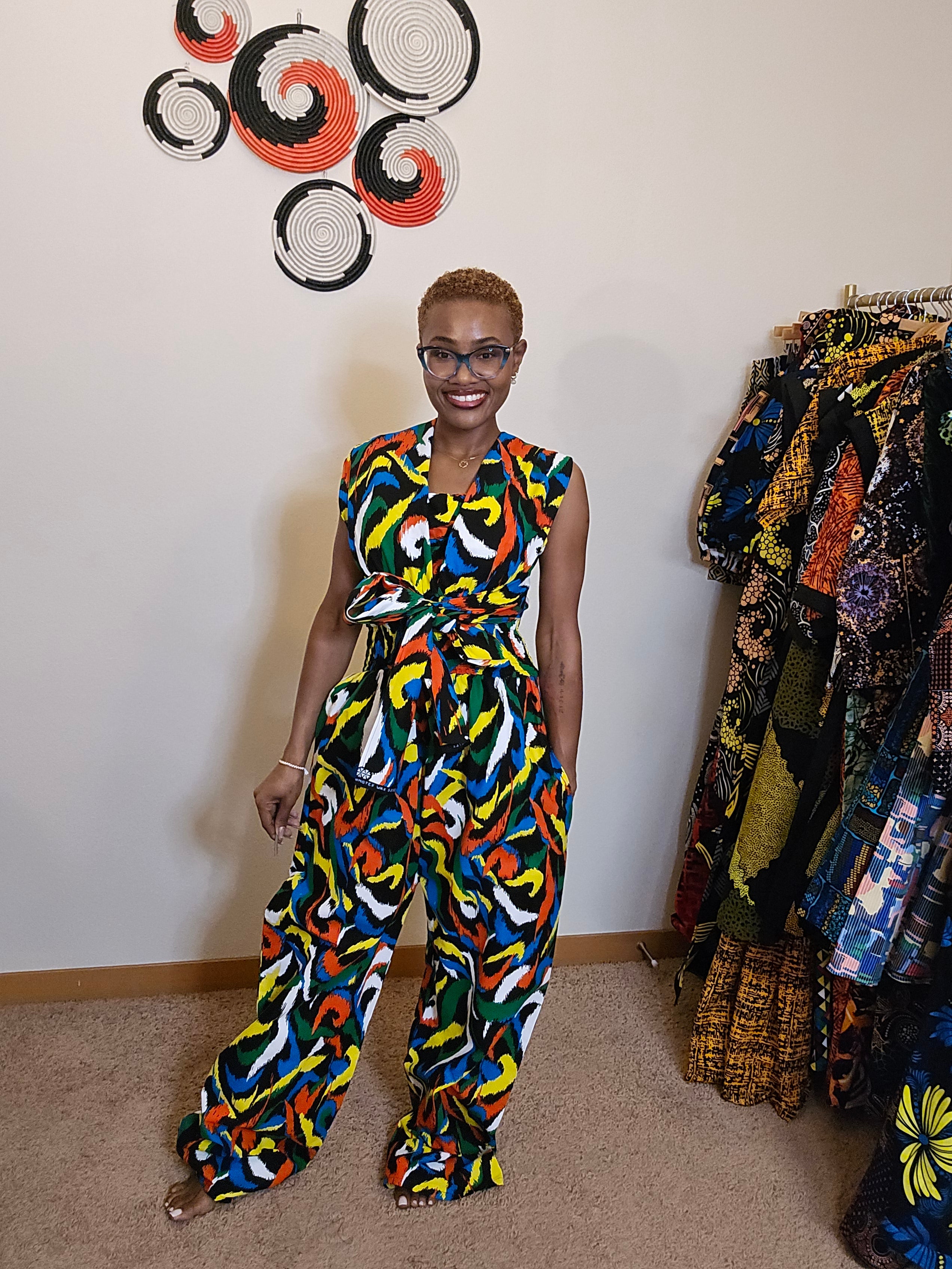 The Timam Wrap-Overlay Wide-Leg Jumpsuit